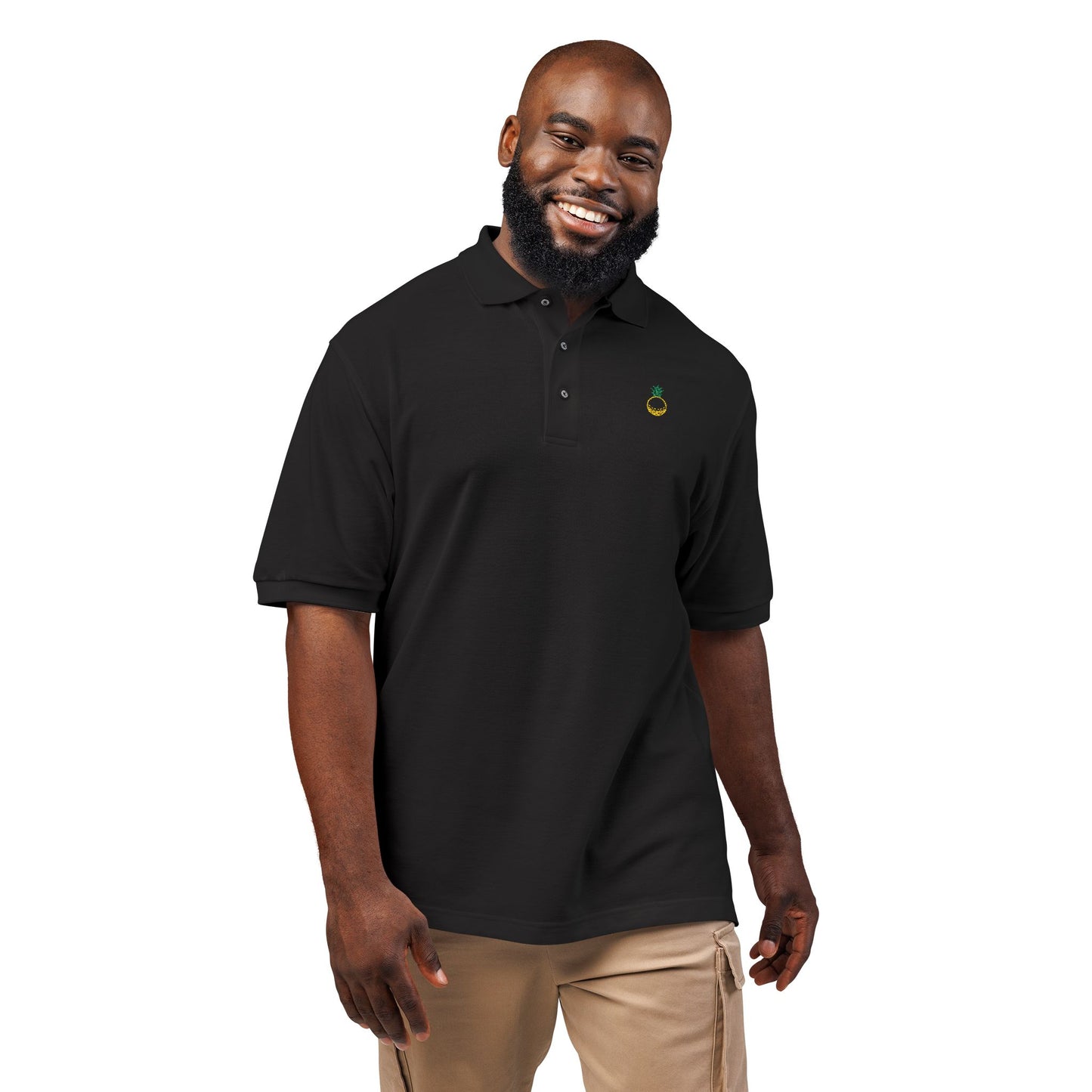 Pineapple Golf Ball Polo - Black