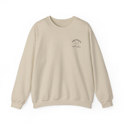 Beige sweatshirt with a logo on a white background